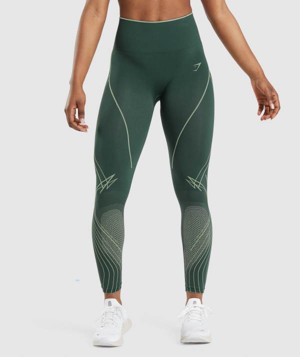 Damske Legíny Gymshark Apex Seamless High Rise Obsidian Zelene Hnede / Zelene | GJ8924635